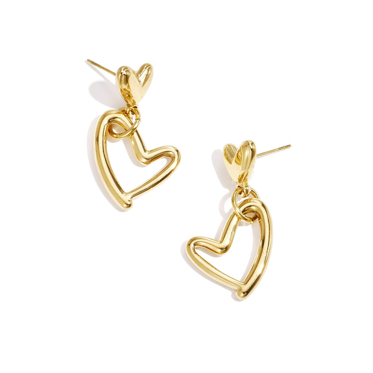 Earrings hanging hearts full and empty