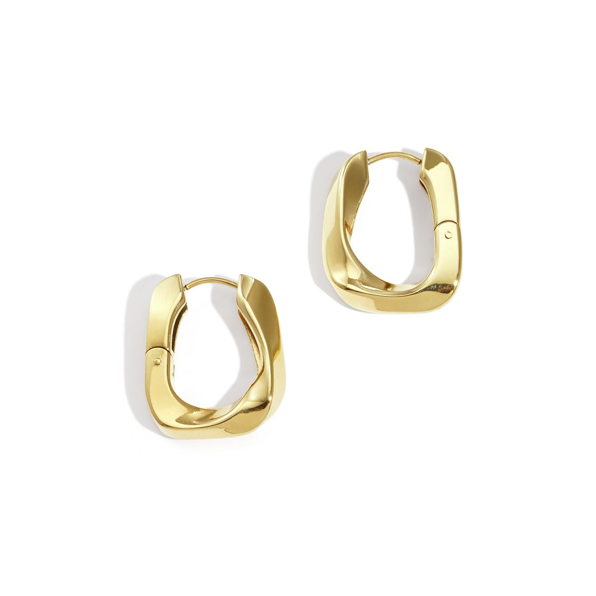 Rectangular twisted hoop earrings