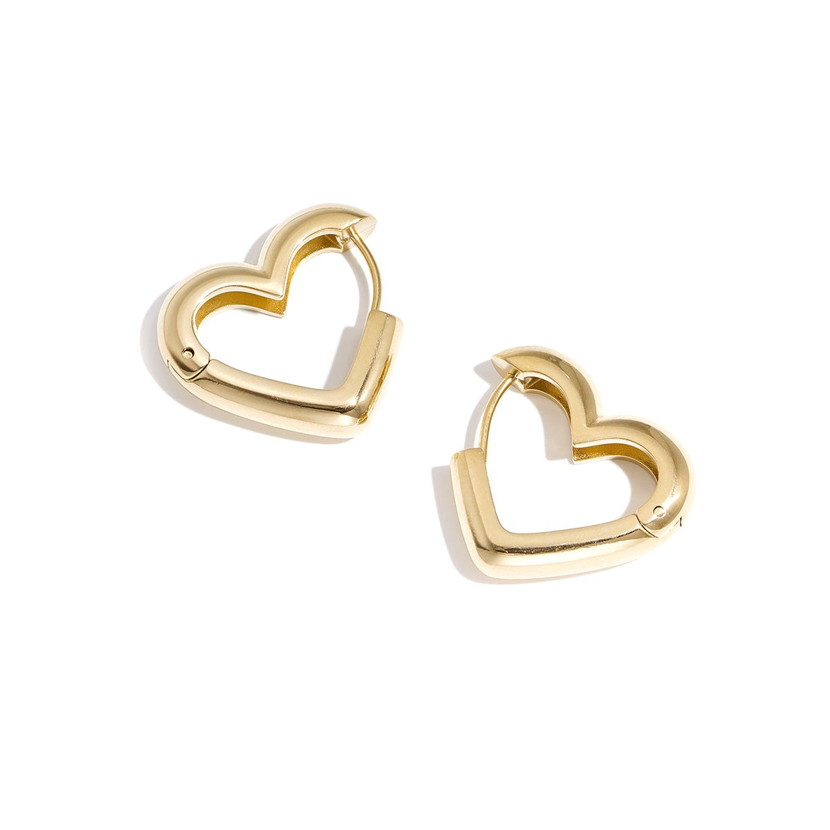 Heart-Shaped Hoop Earrings in Three Sizes