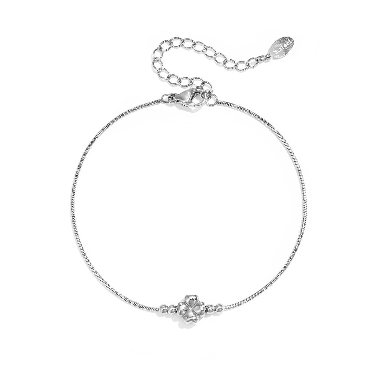 Elegant Stainless Steel Clover Charm Bracelet