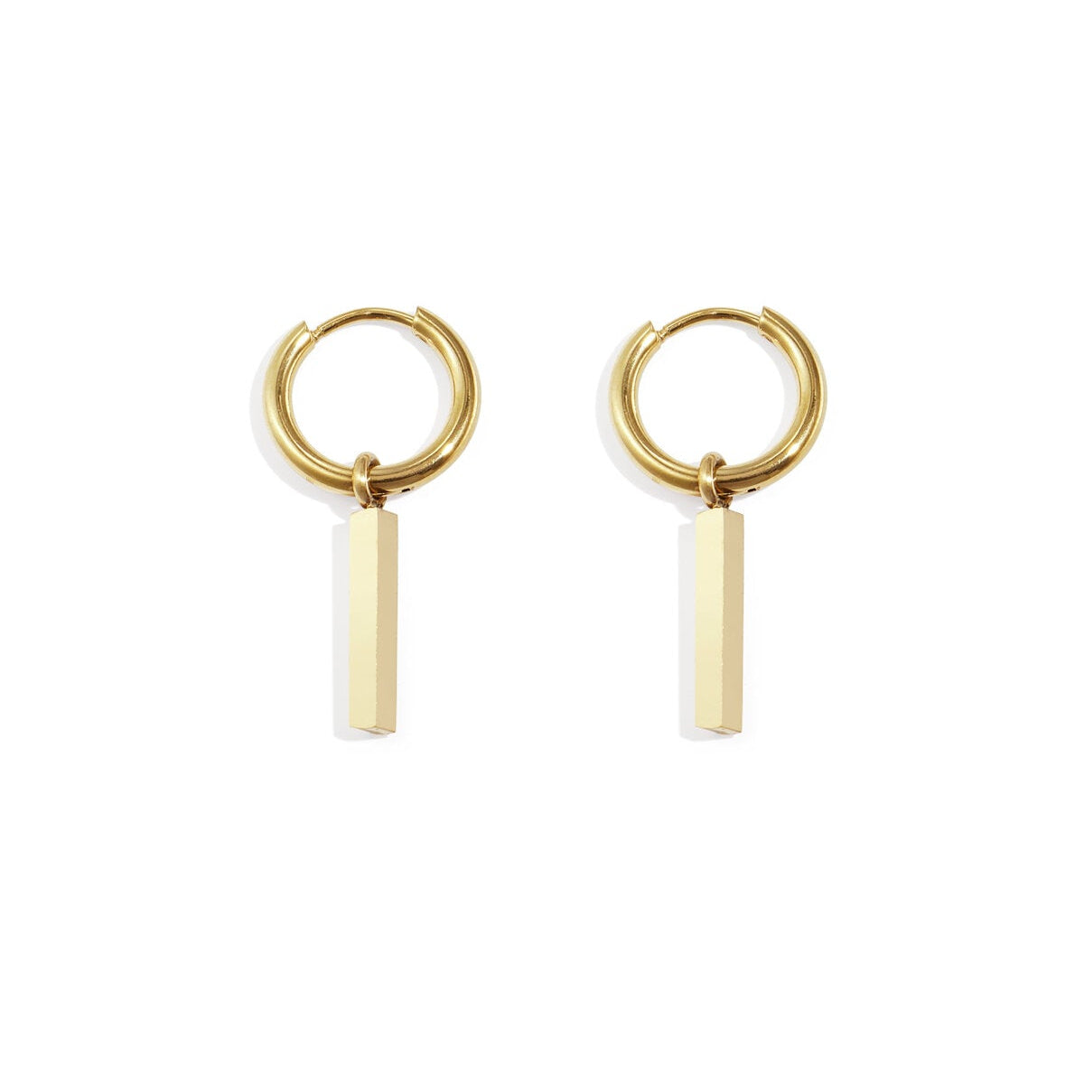Elegant Stainless Steel Rectangle Drop Earrings for Women