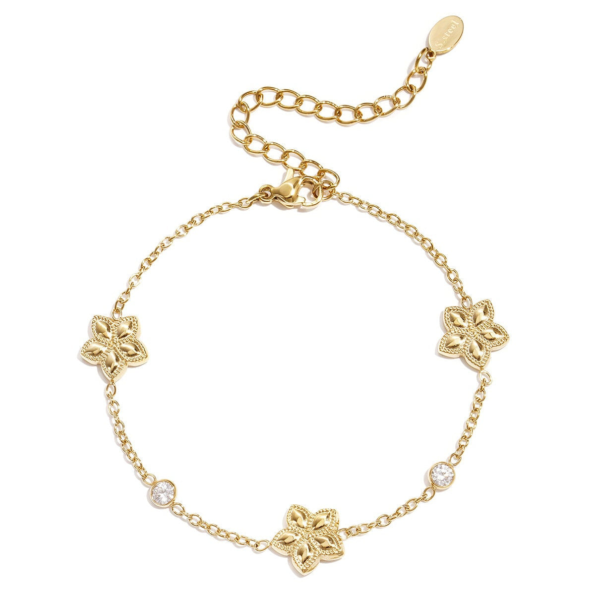 Elegant simple flower charm bracelet for women