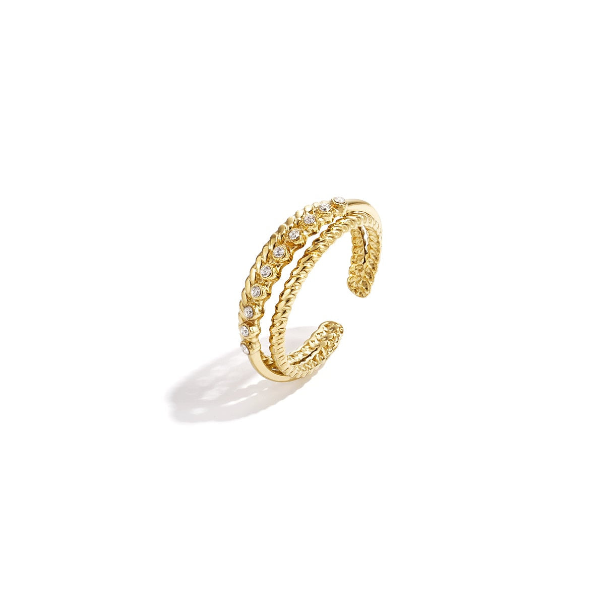 Double ring with small stones