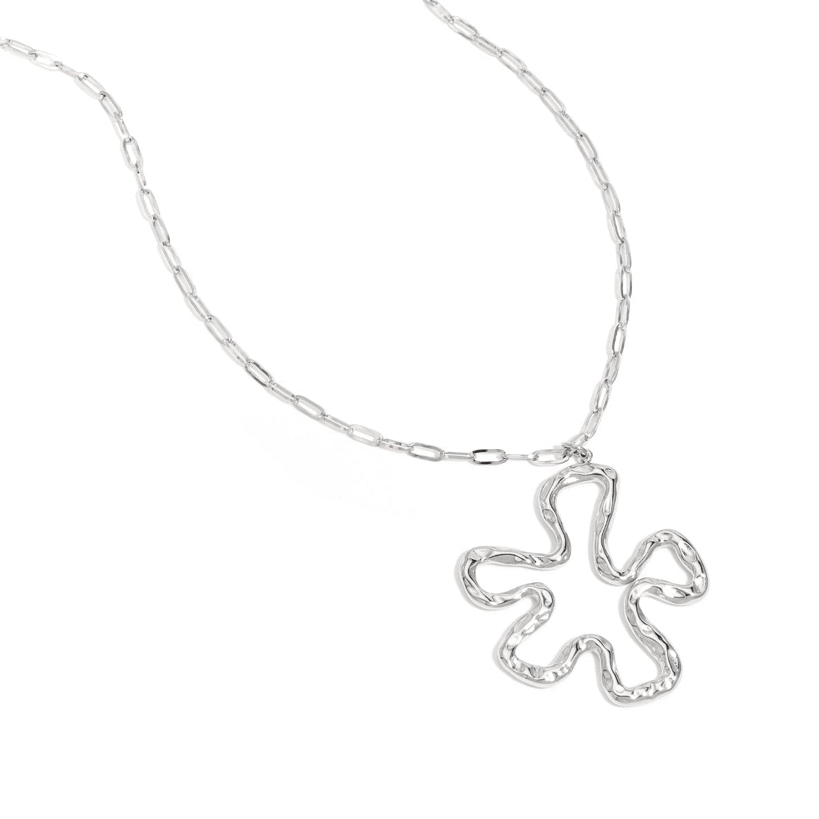 Necklace with hanging flower charm