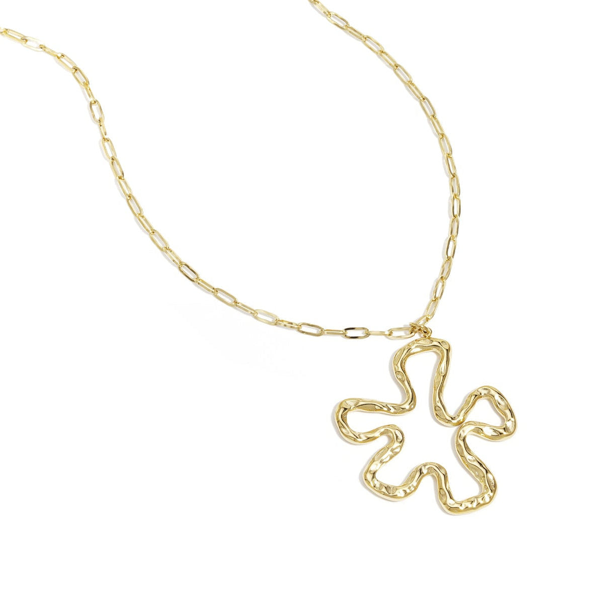 Necklace with hanging flower charm