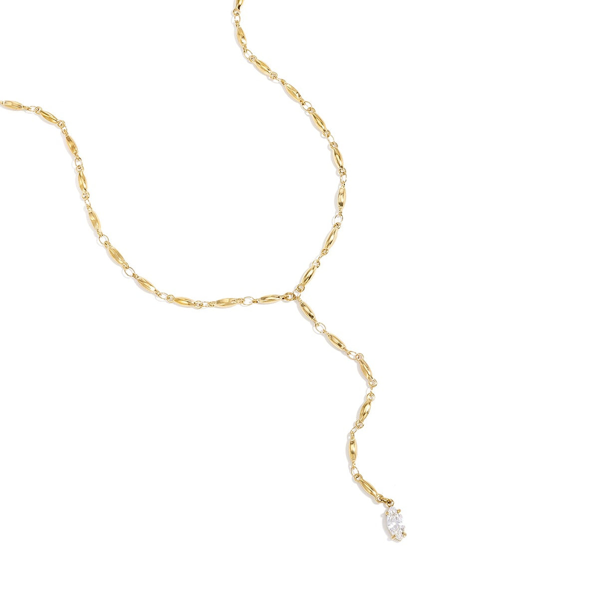 Necklace with hanging rhinestone