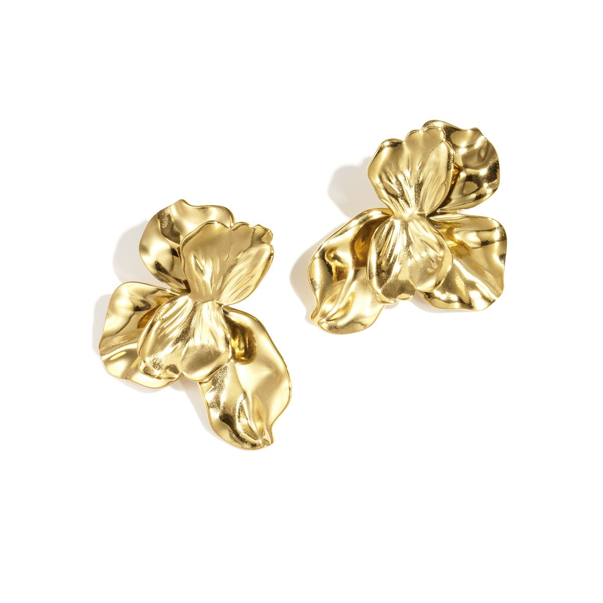 Stainless steel stud earrings flower casual daily simple series women's jewelry