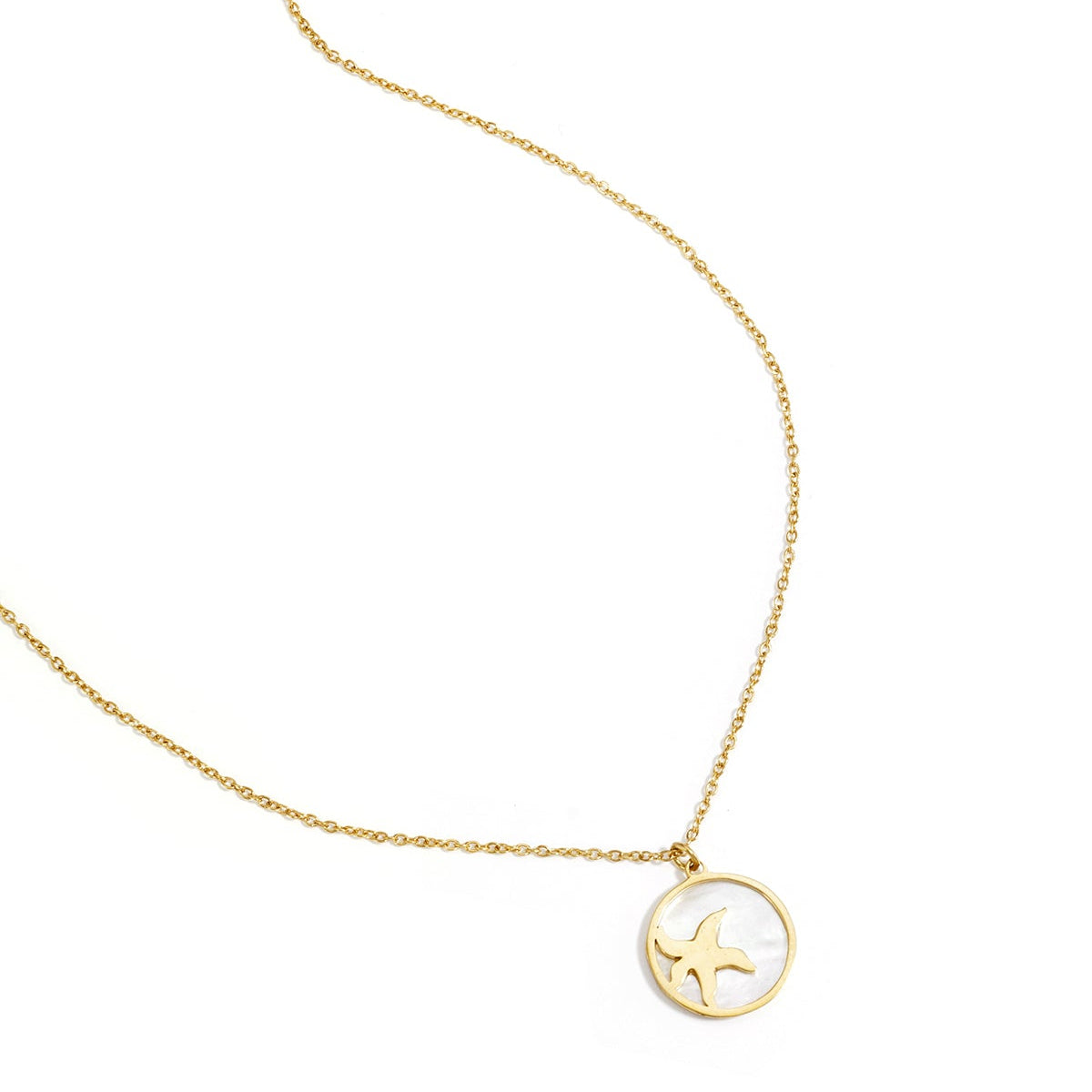 Necklace with starfish in circle