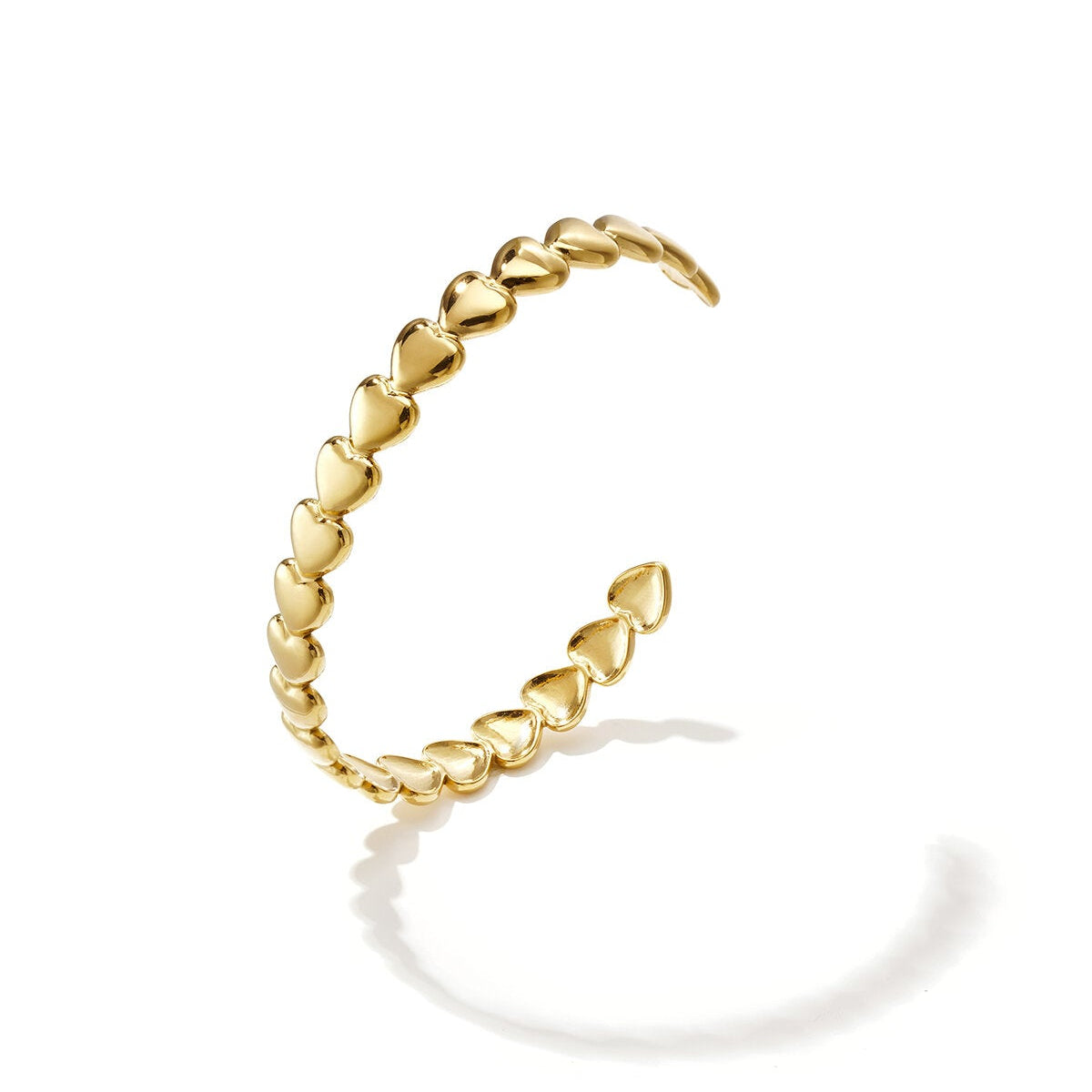 Elegant Gold Heart Cuff Bracelet for Everyday Wear