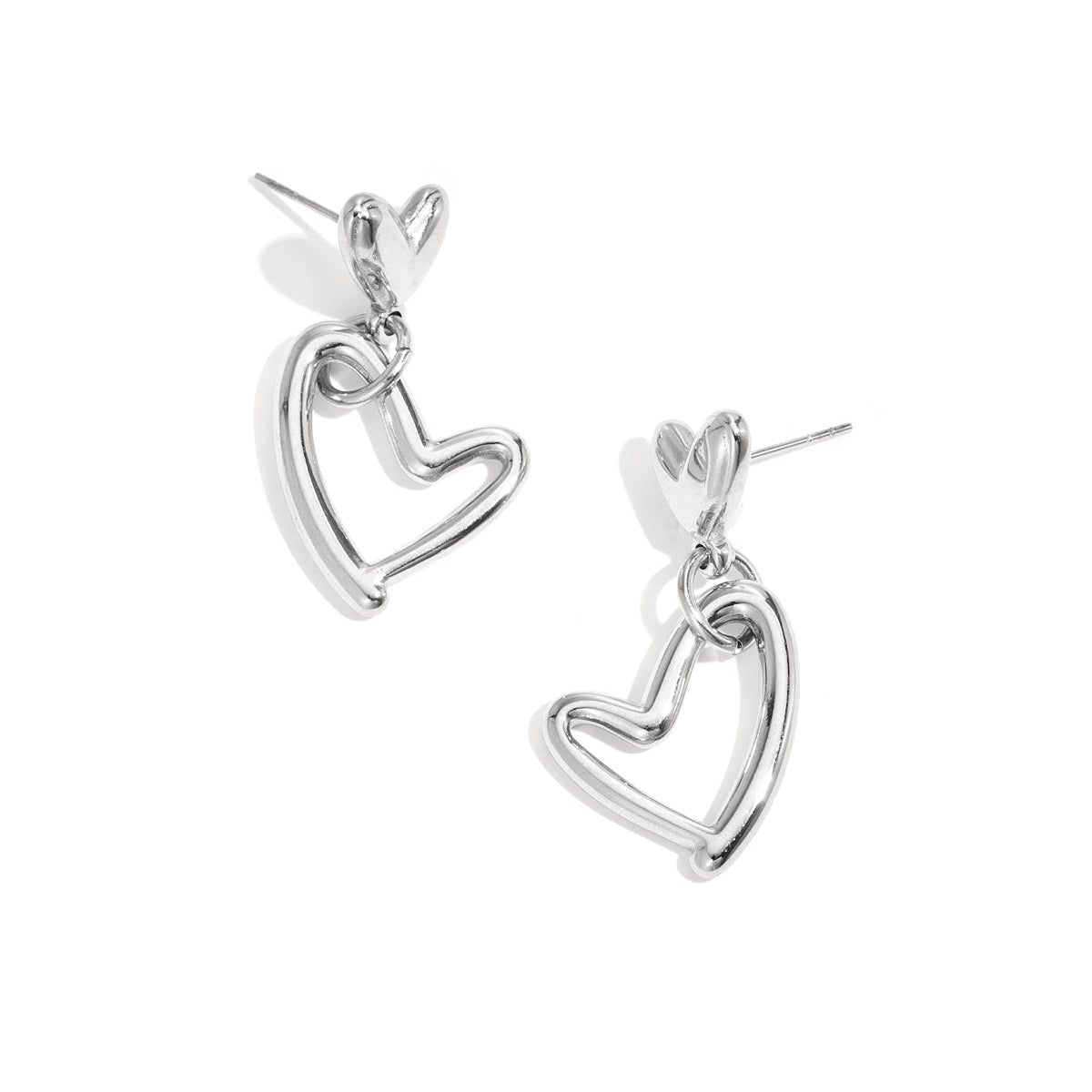 Earrings hanging hearts full and empty