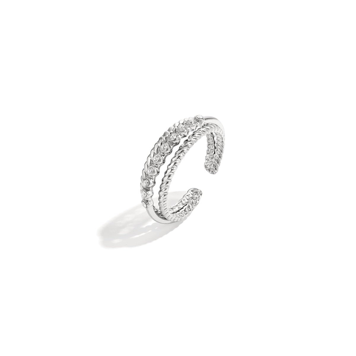 Double ring with small stones