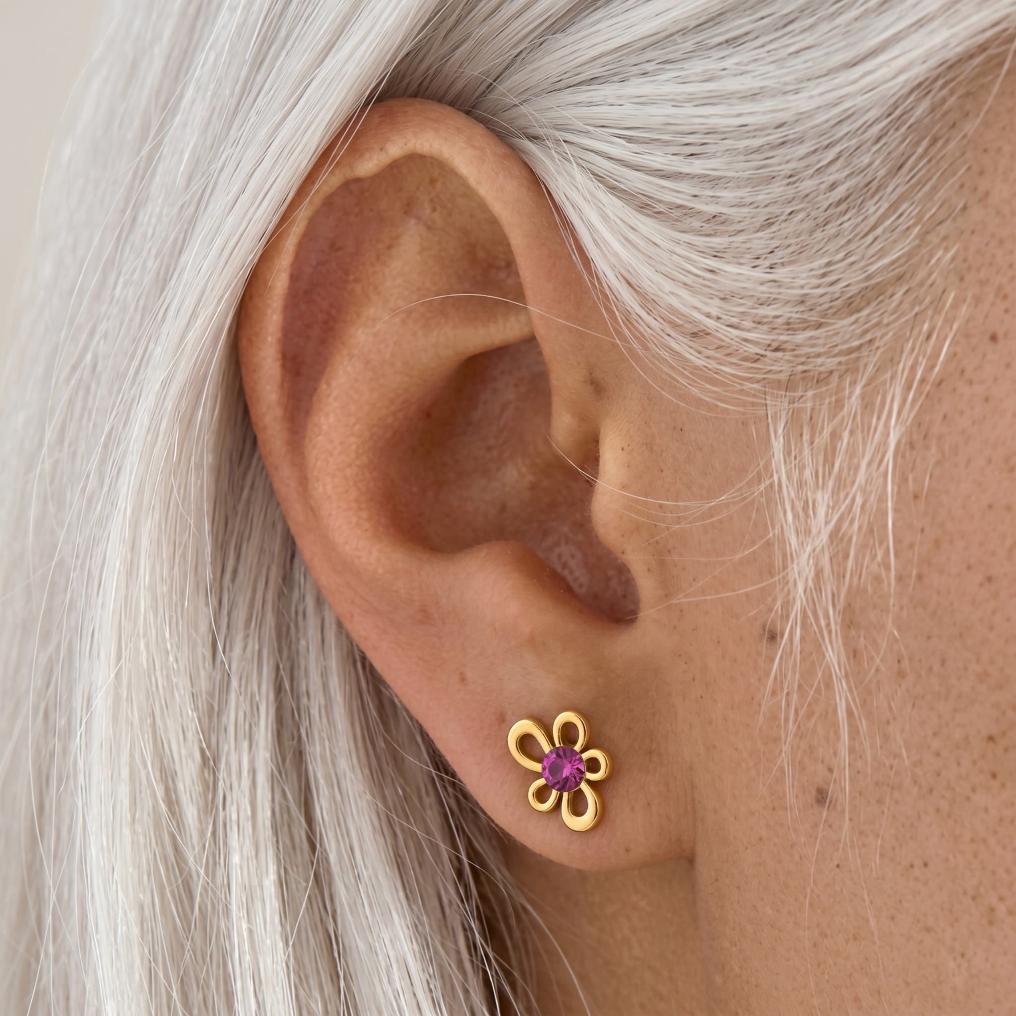 The Bloom Earrings | Gold Pink Crystal Flower Stud Earrings