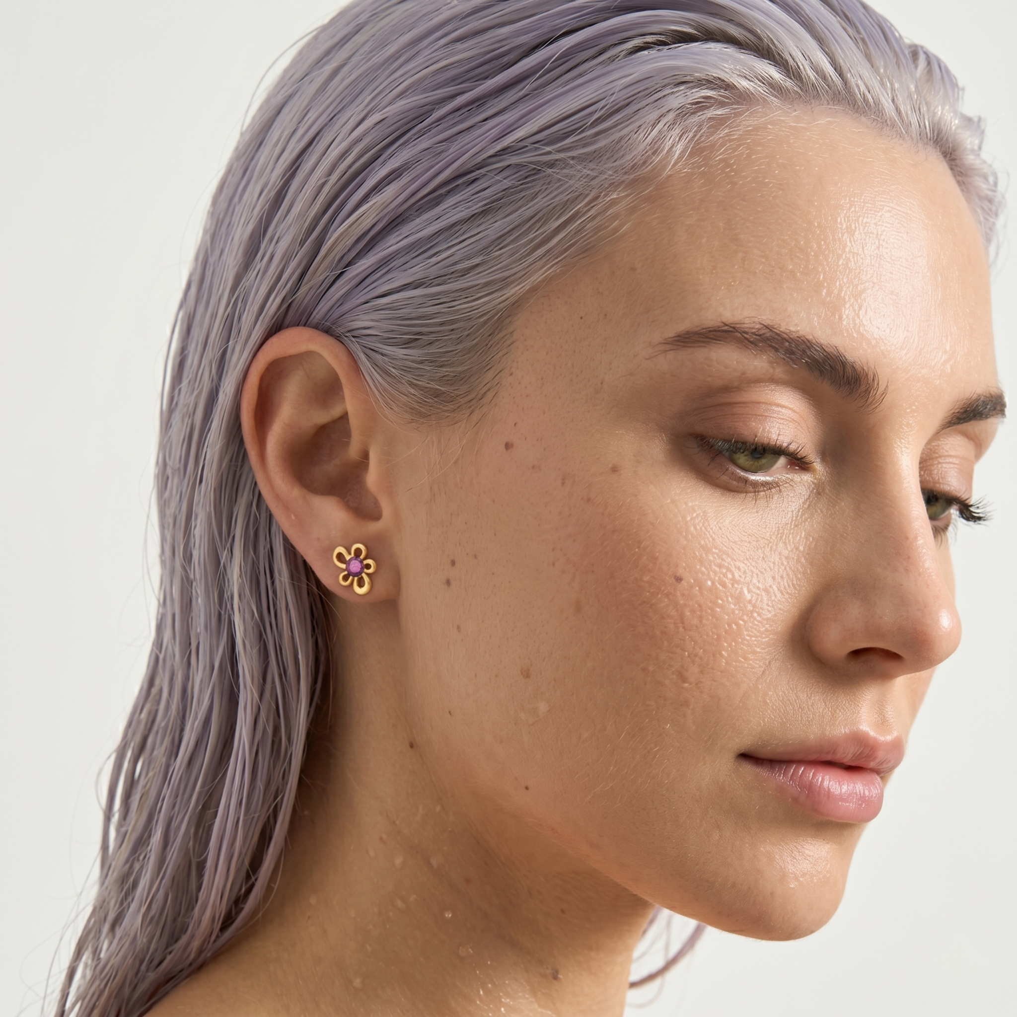 The Bloom Earrings | Gold Pink Crystal Flower Stud Earrings