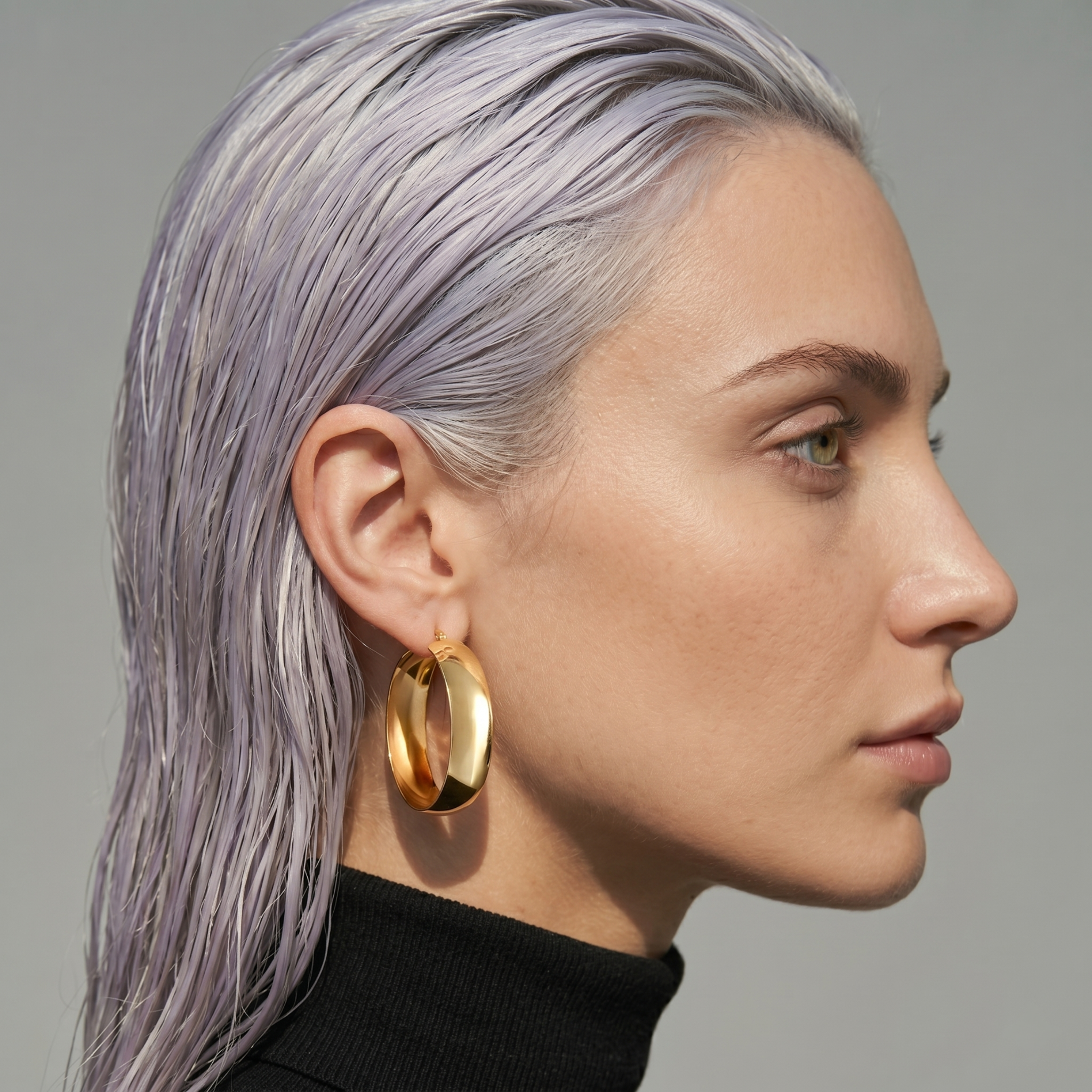 The Bold Earrings | Chunky Gold Wide Hoop Earrings