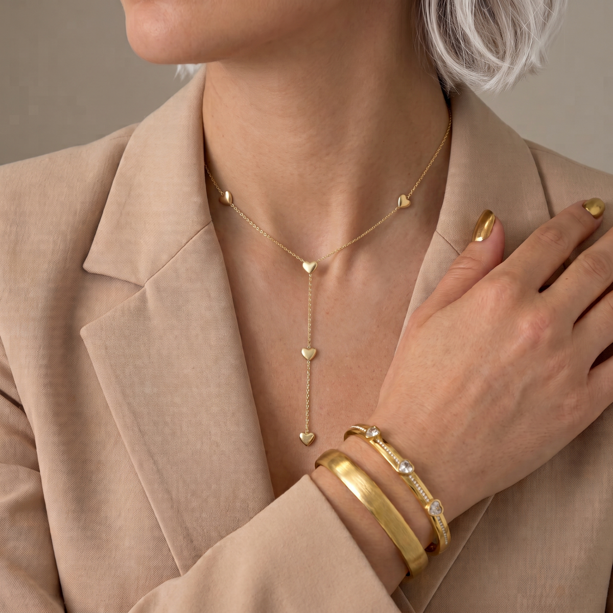 The Brushed Cuff | Gold Classic Open Bangle