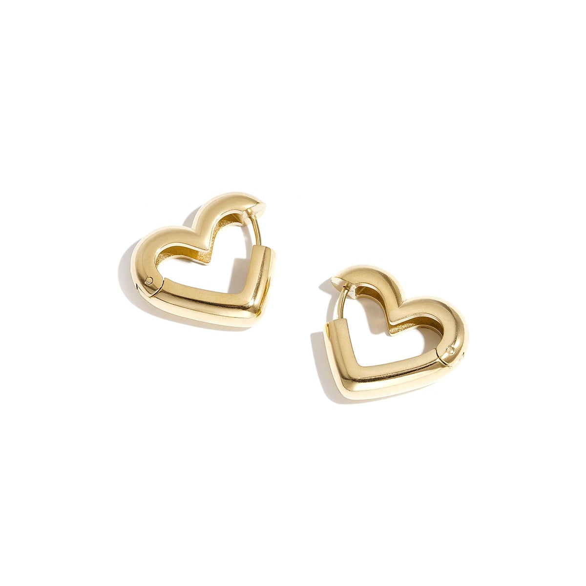 Heart-Shaped Hoop Earrings in Three Sizes