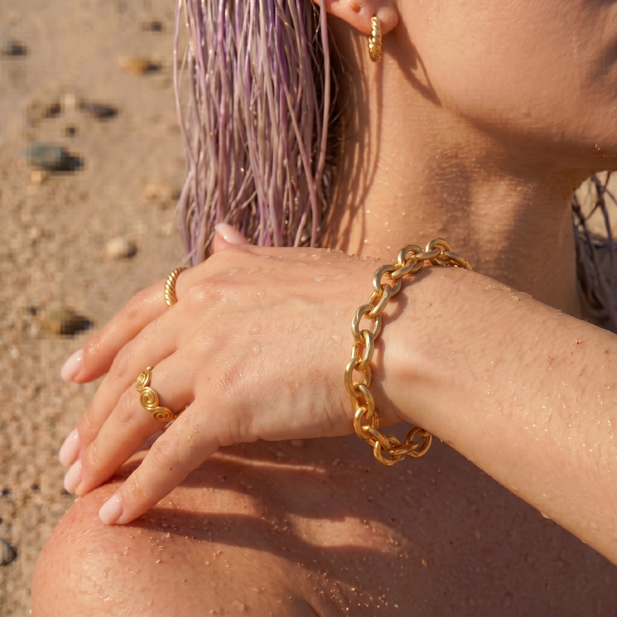 The Chain Bracelet | Chunky Gold Link Chain Bracelet