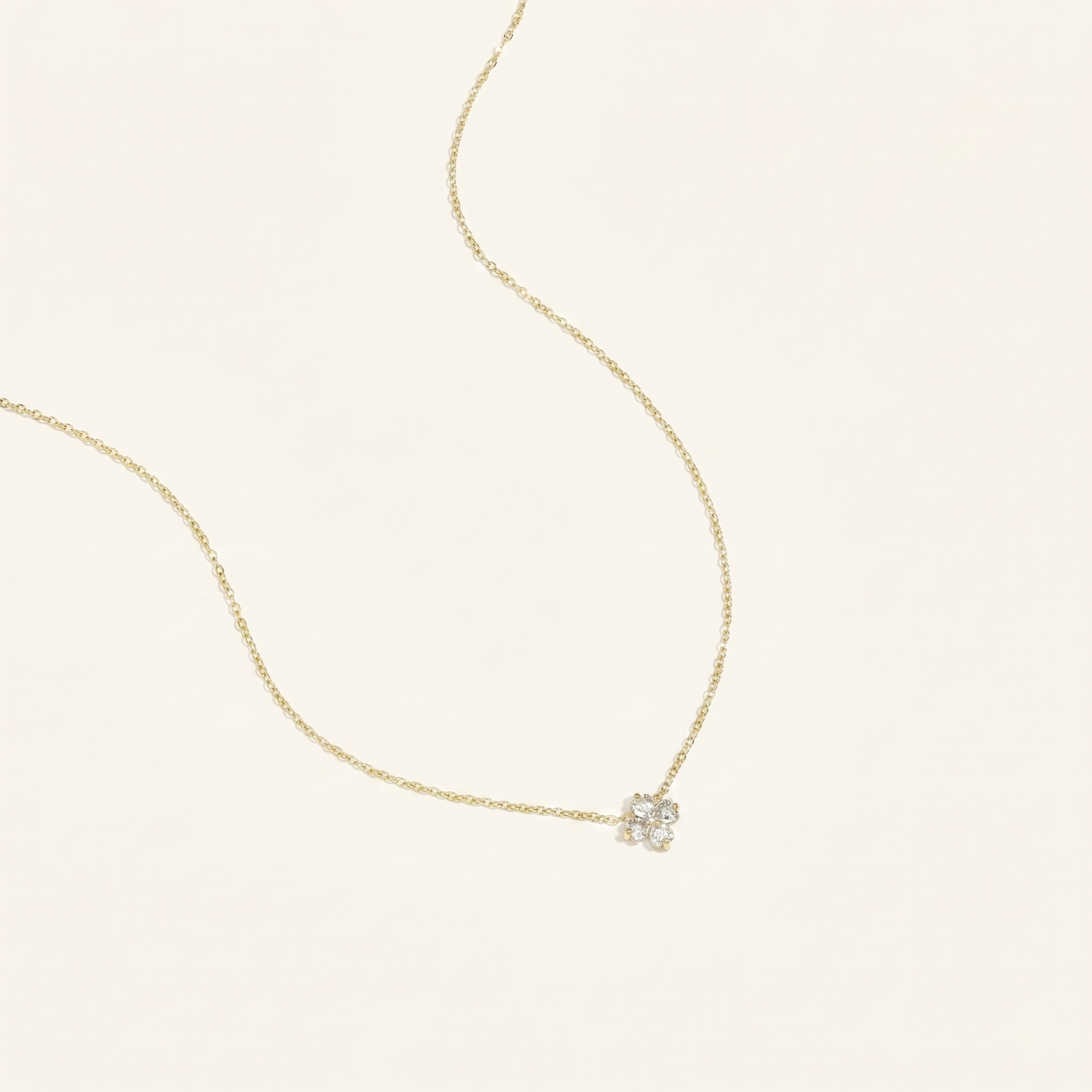 The Clara Necklace | Gold Crystal Clover Pendant Necklace