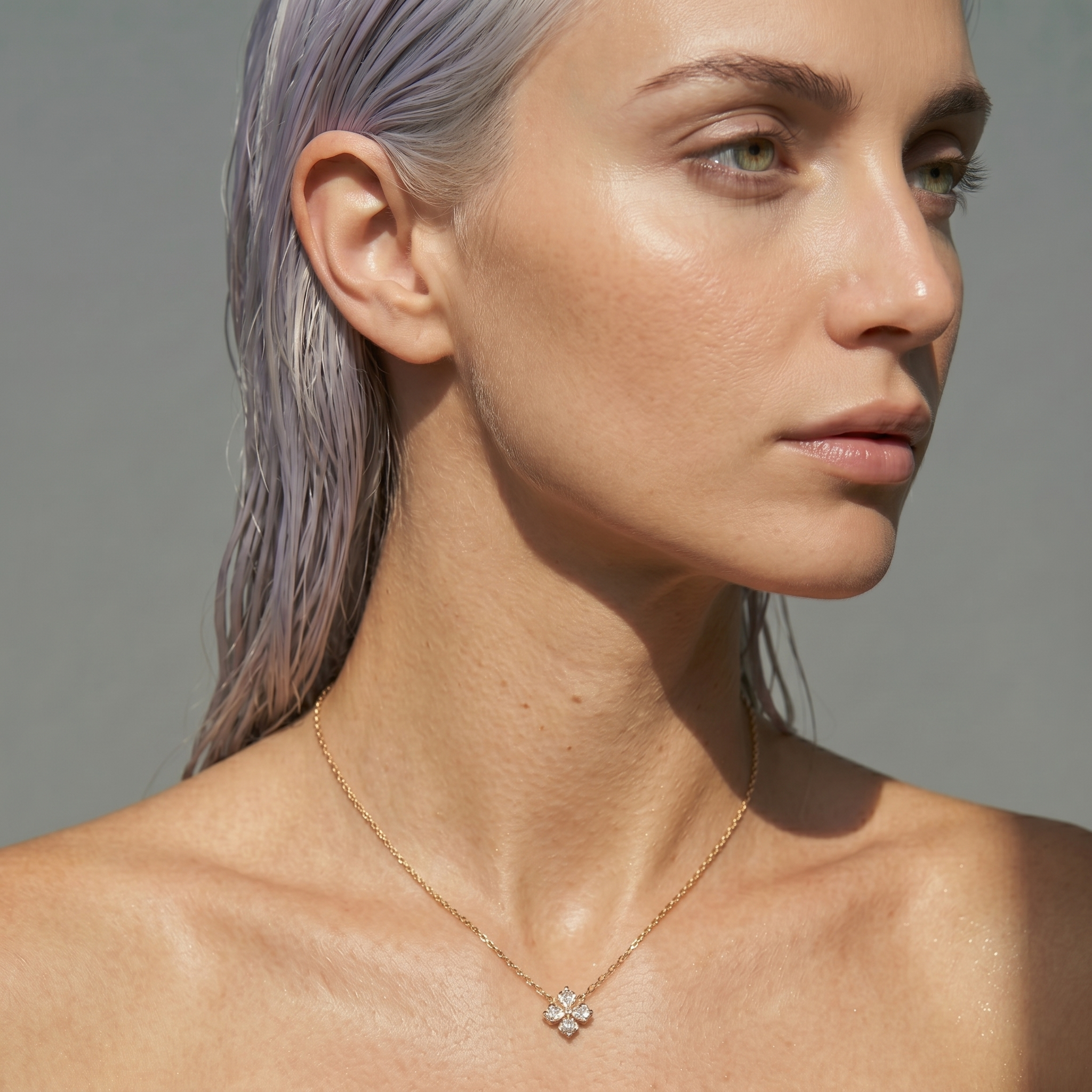 The Clara Necklace | Gold Crystal Clover Pendant Necklace