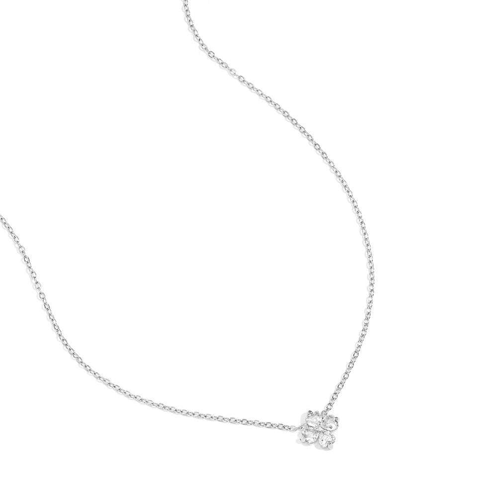 The Clara Necklace | Gold Crystal Clover Pendant Necklace