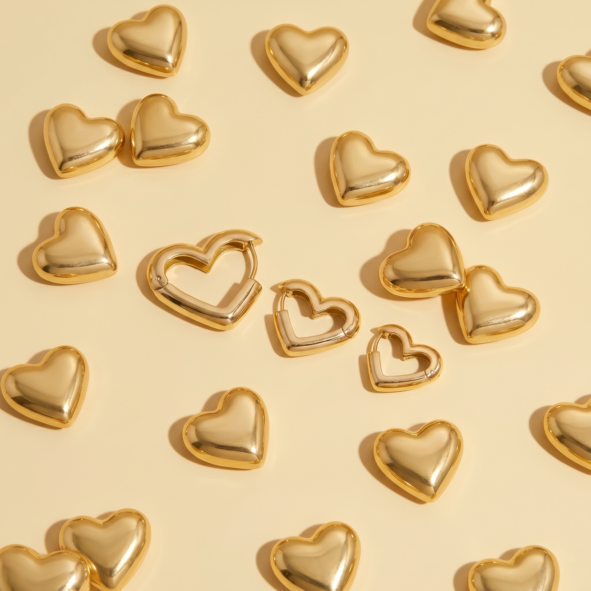 The Cora Earrings | Dainty Gold Heart Hoop Earrings