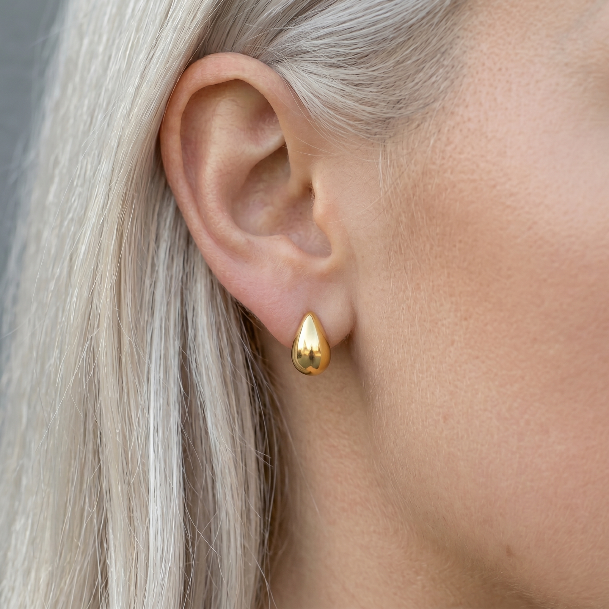 The Dome Earrings | Chunky Gold Teardrop Stud Earrings