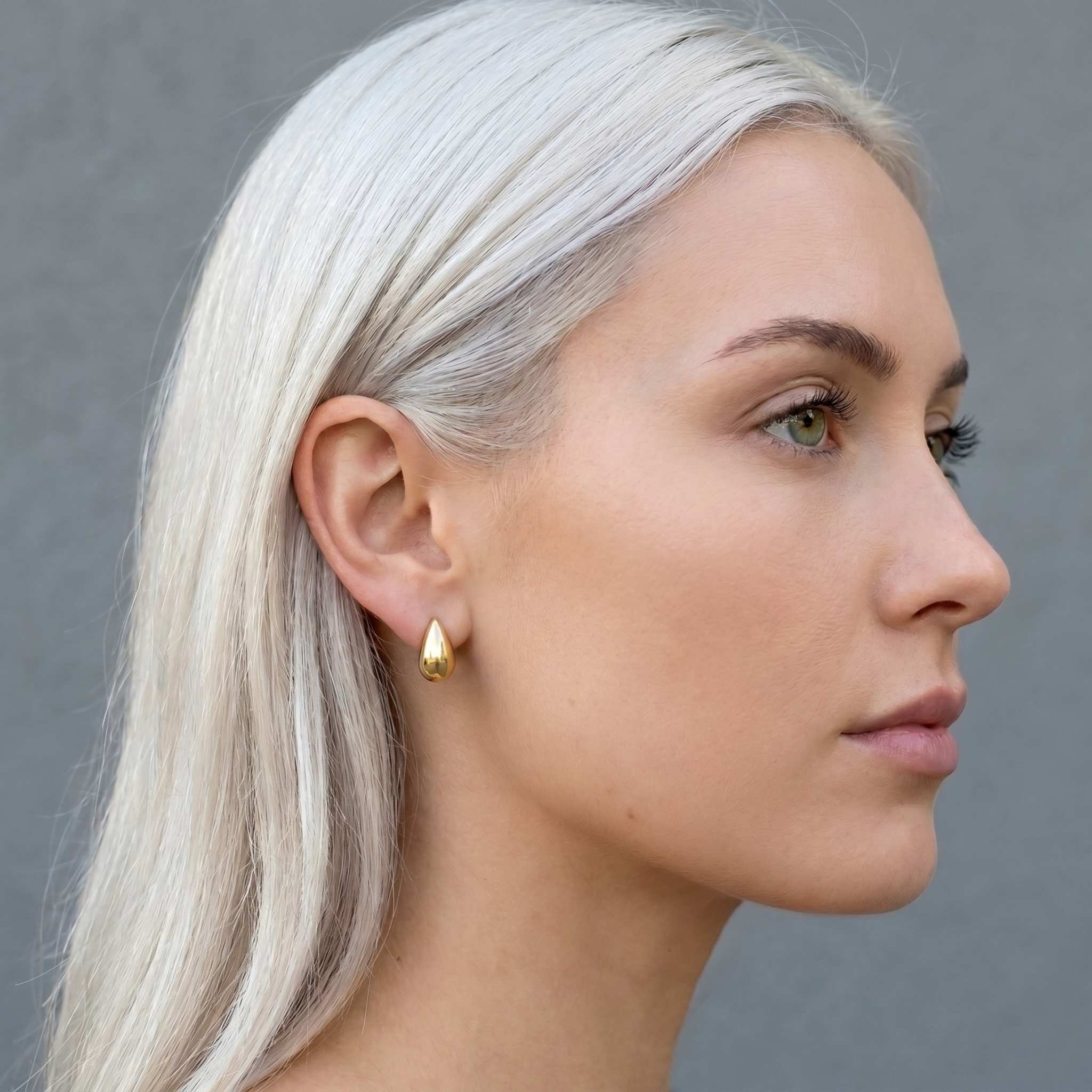 The Dome Earrings | Chunky Gold Teardrop Stud Earrings