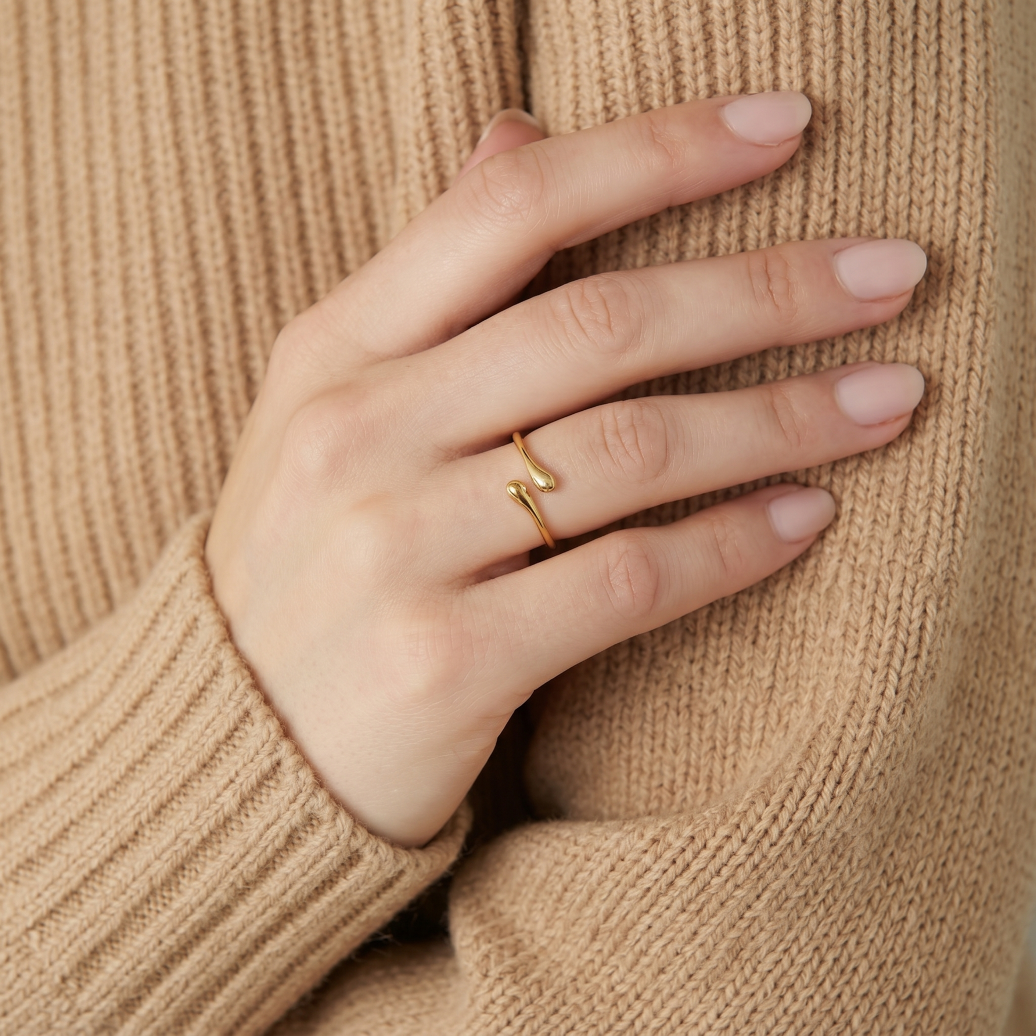 The Drop Ring | Gold Open Teardrop Ring