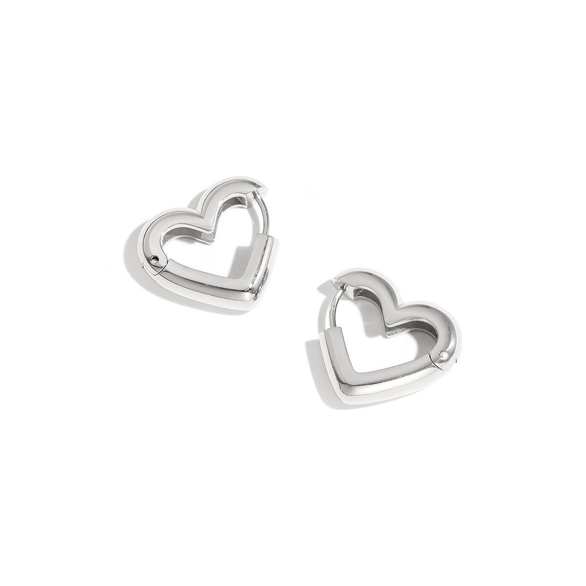 Heart-Shaped Hoop Earrings in Three Sizes