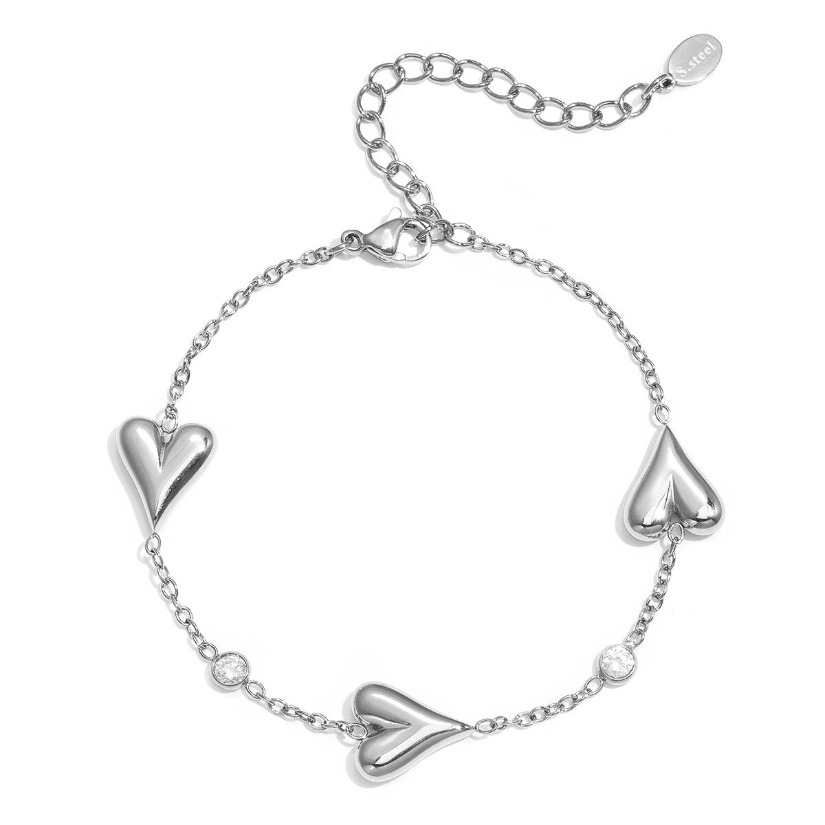 Elegant Heart Charm Bracelet for Women, All Fit