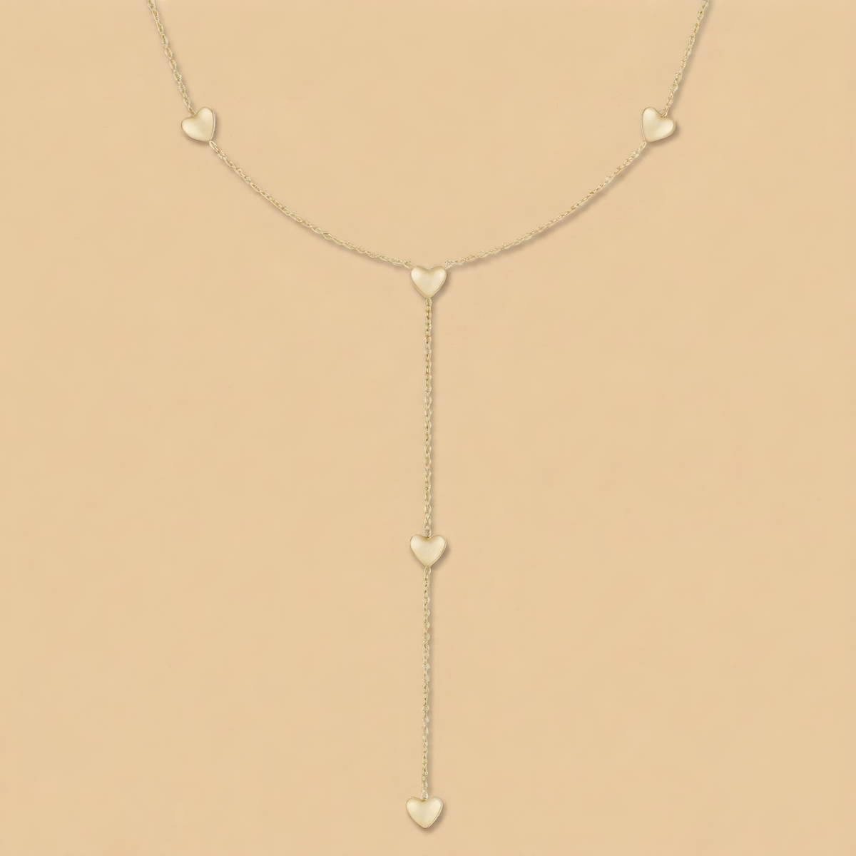The falling hearts necklace | gold heart lariat drop necklace