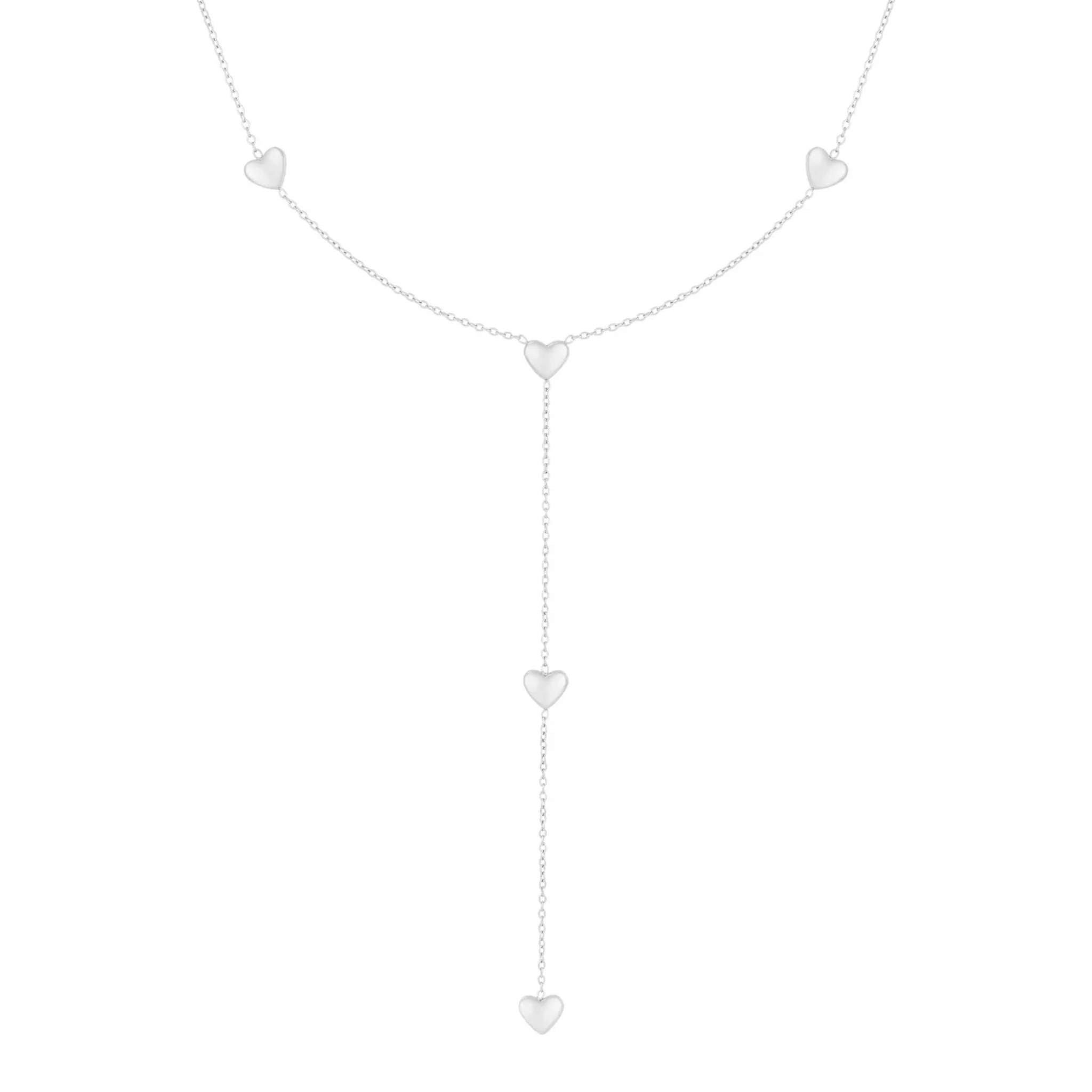 The Falling Hearts Necklace | Gold Heart Lariat Drop Necklace