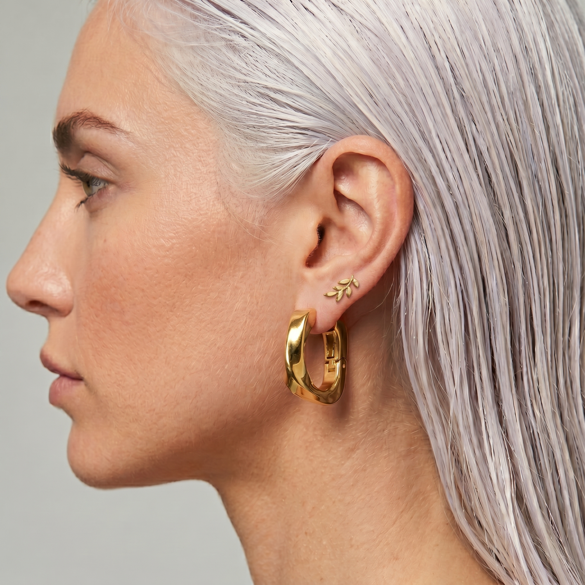 The Leaf Earrings | Gold Olive Branch Stud Earrings