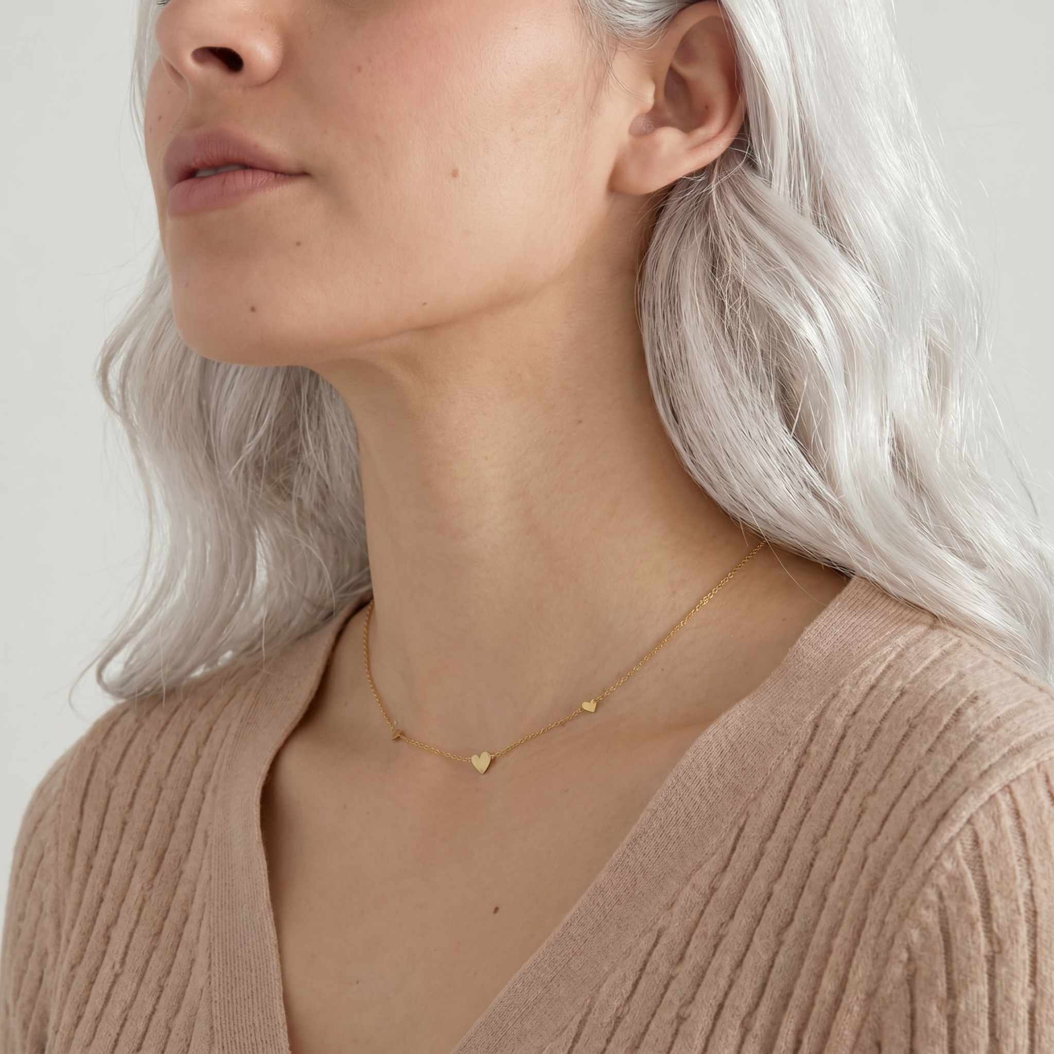 The Lovebug Necklace | Gold Triple Heart Chain Necklace