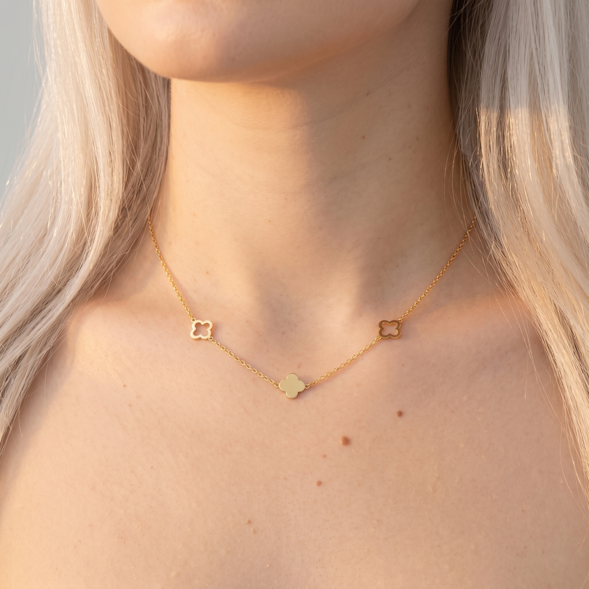The Lucky Necklace | Gold Triple Clover Chain Necklace