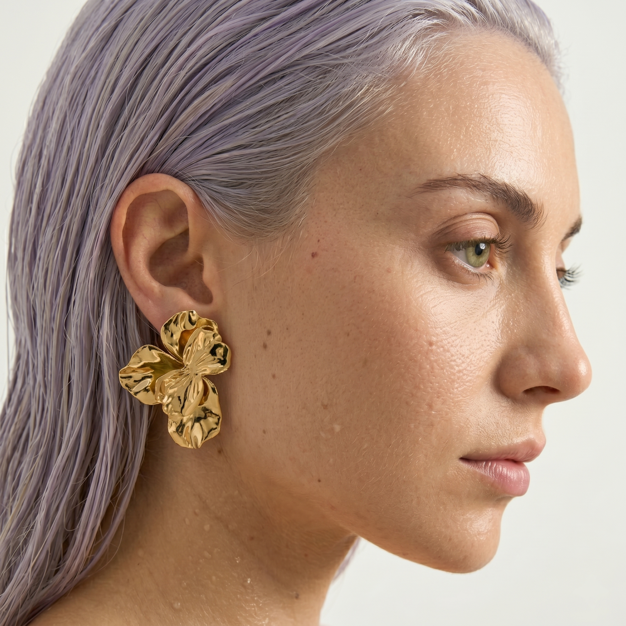 The Orchid Earrings | Gold Sculptural Flower Statement Earrings