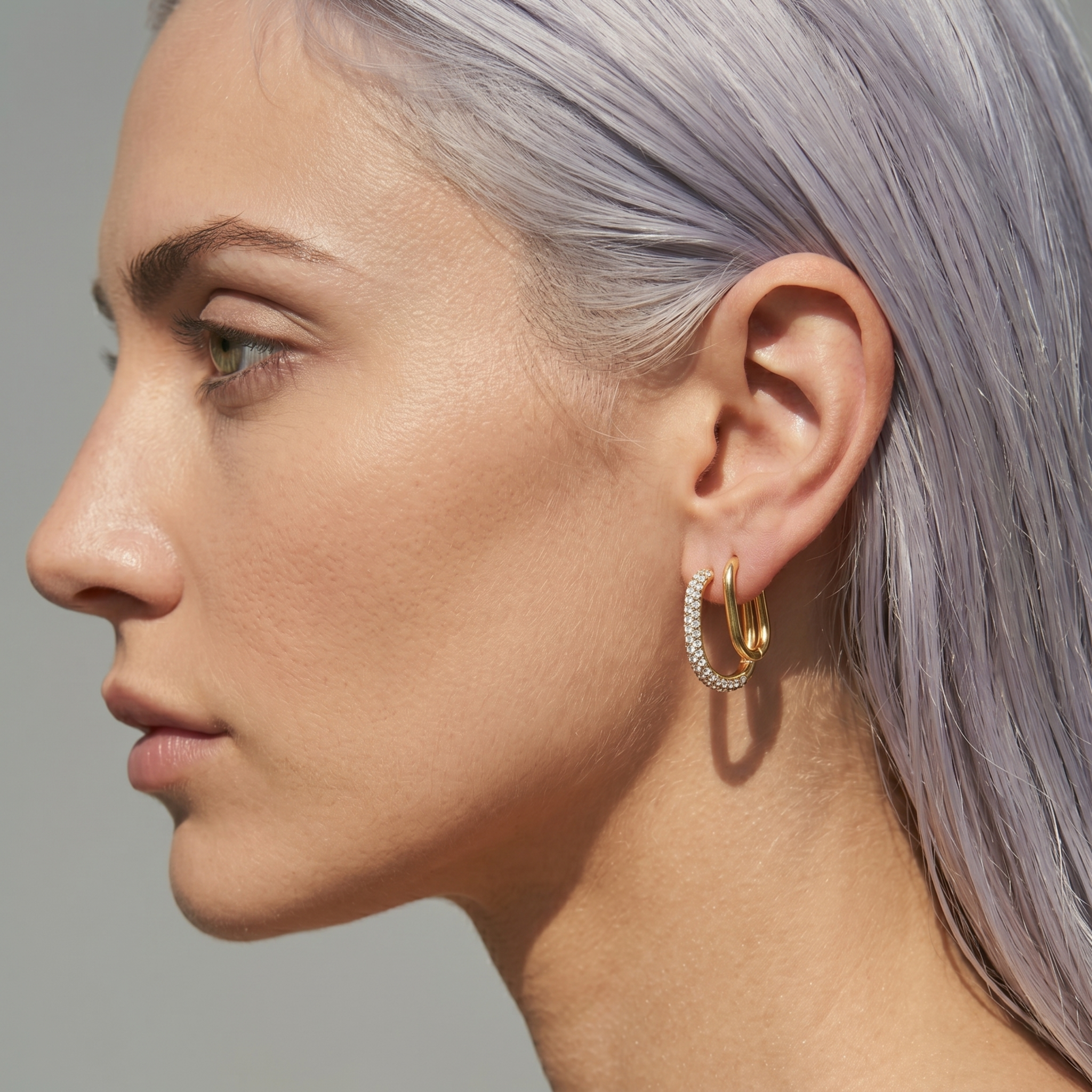 The Oval Earrings | Gold Oval Huggie Hoop Earrings