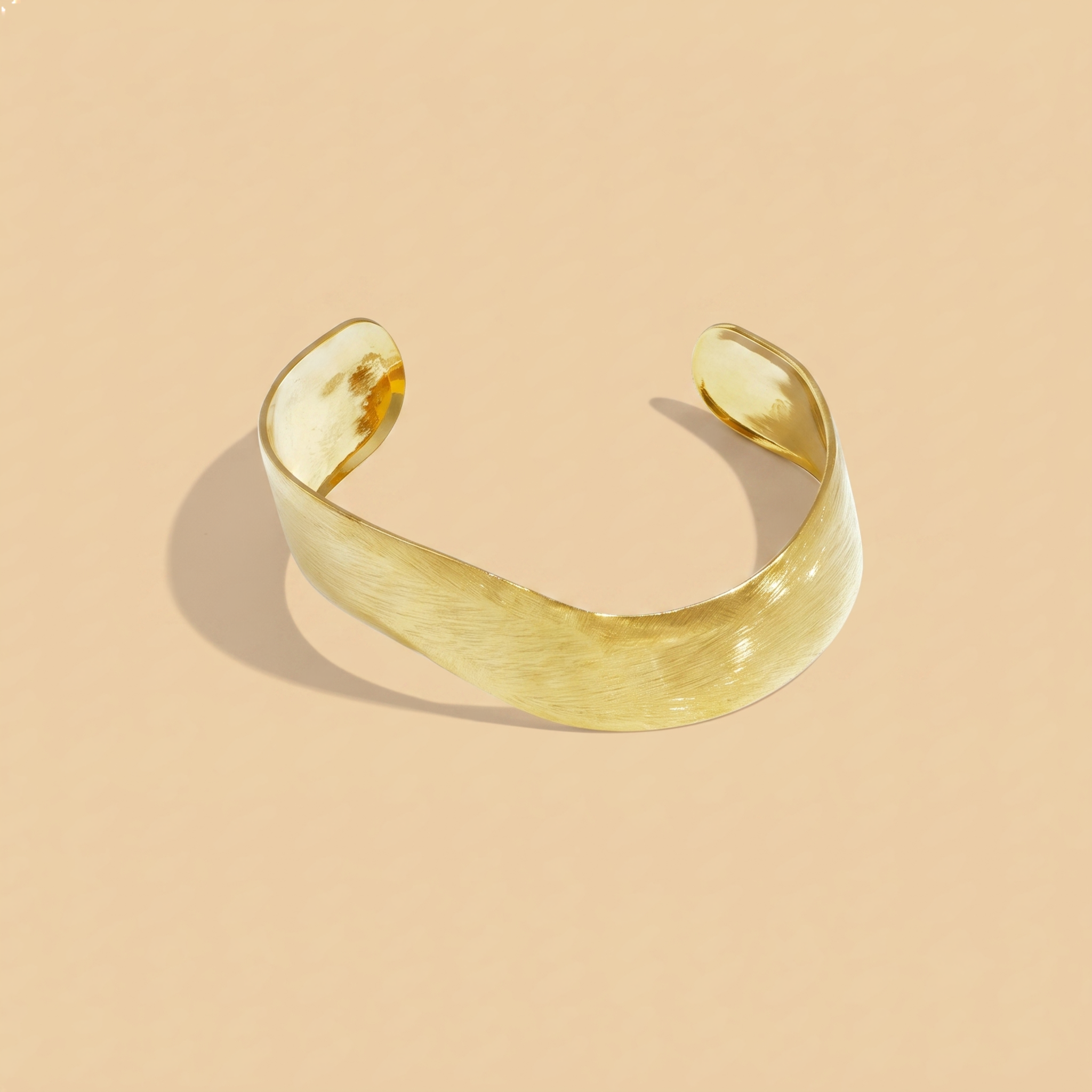 The Sculpt Cuff | Gold Brushed Open Bangle