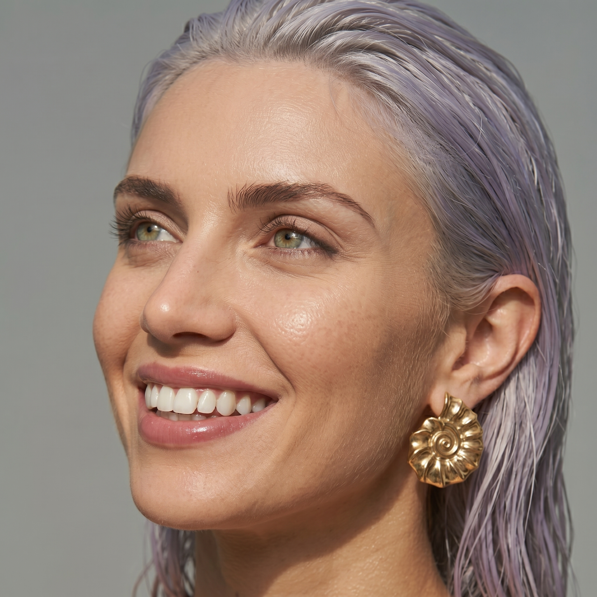 The Shell Earrings | Gold Nautilus Statement Stud Earrings