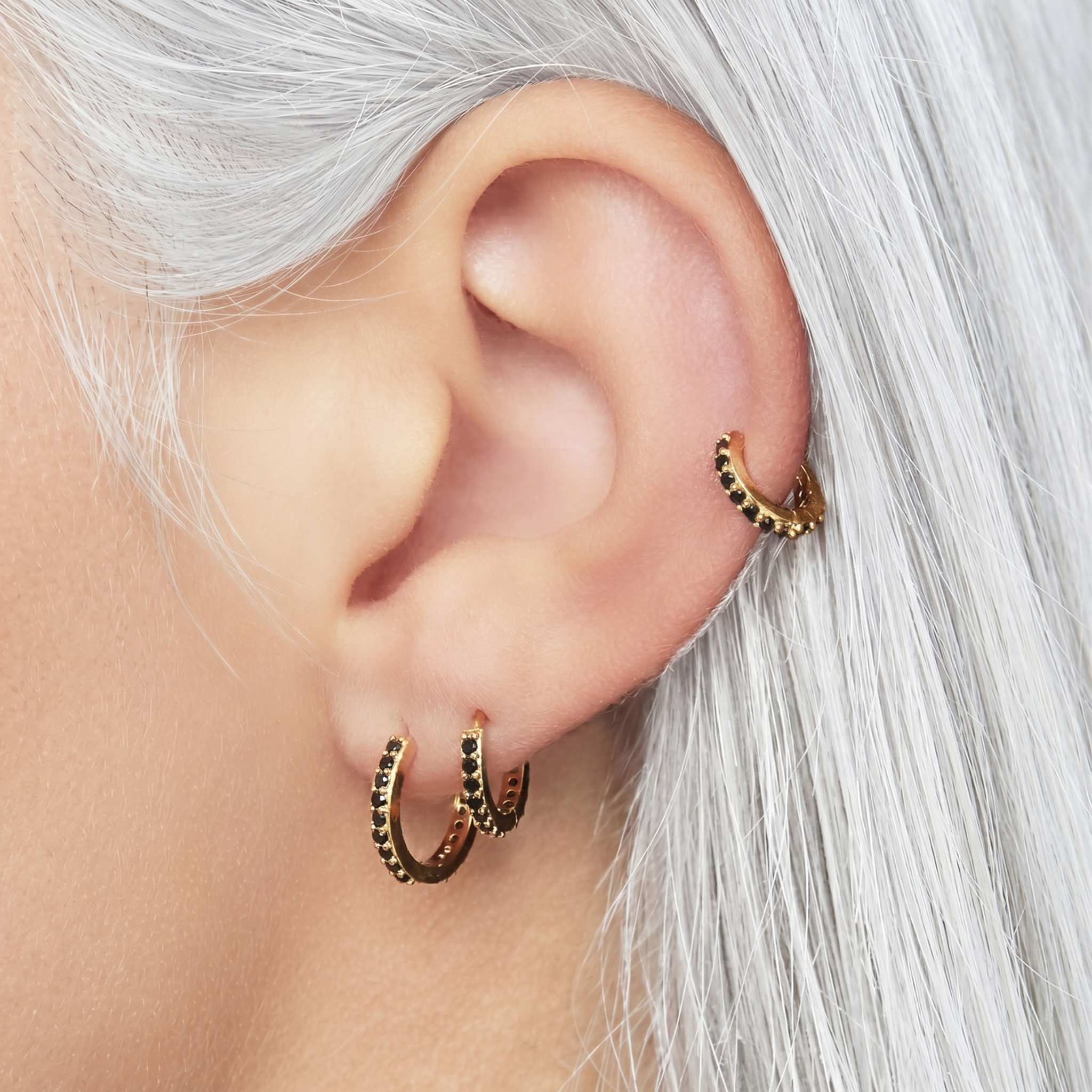 The Sparkle Set | Pink Crystal Huggie Hoop Earrings Set