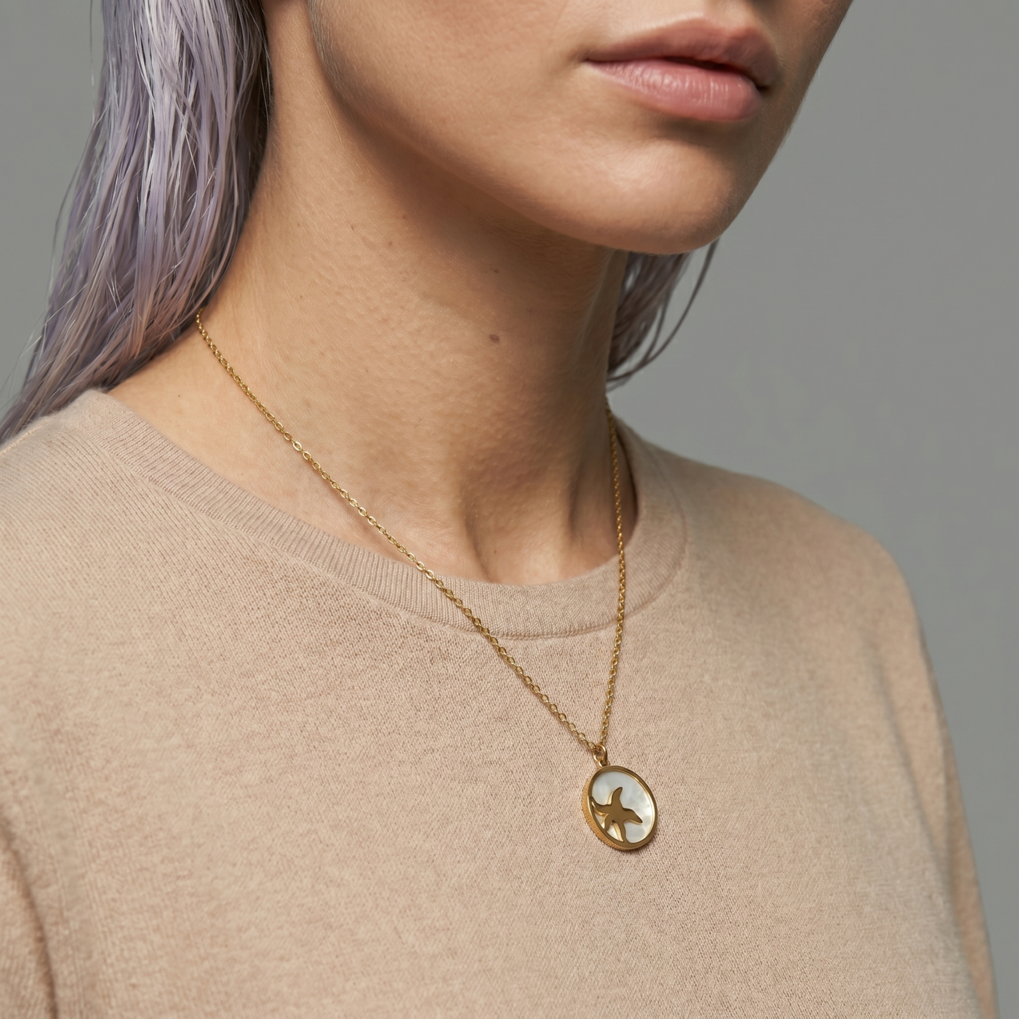 The Starfish Necklace | Gold Starfish Shell Pendant Necklace