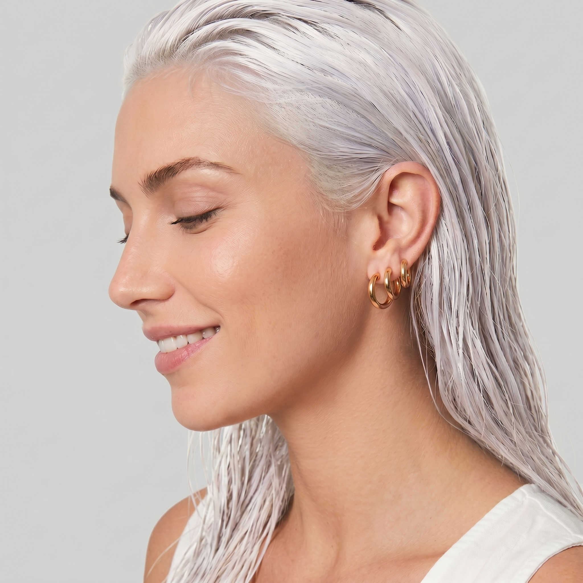 The Trio Earrings | Classic Gold Huggie Hoop Set