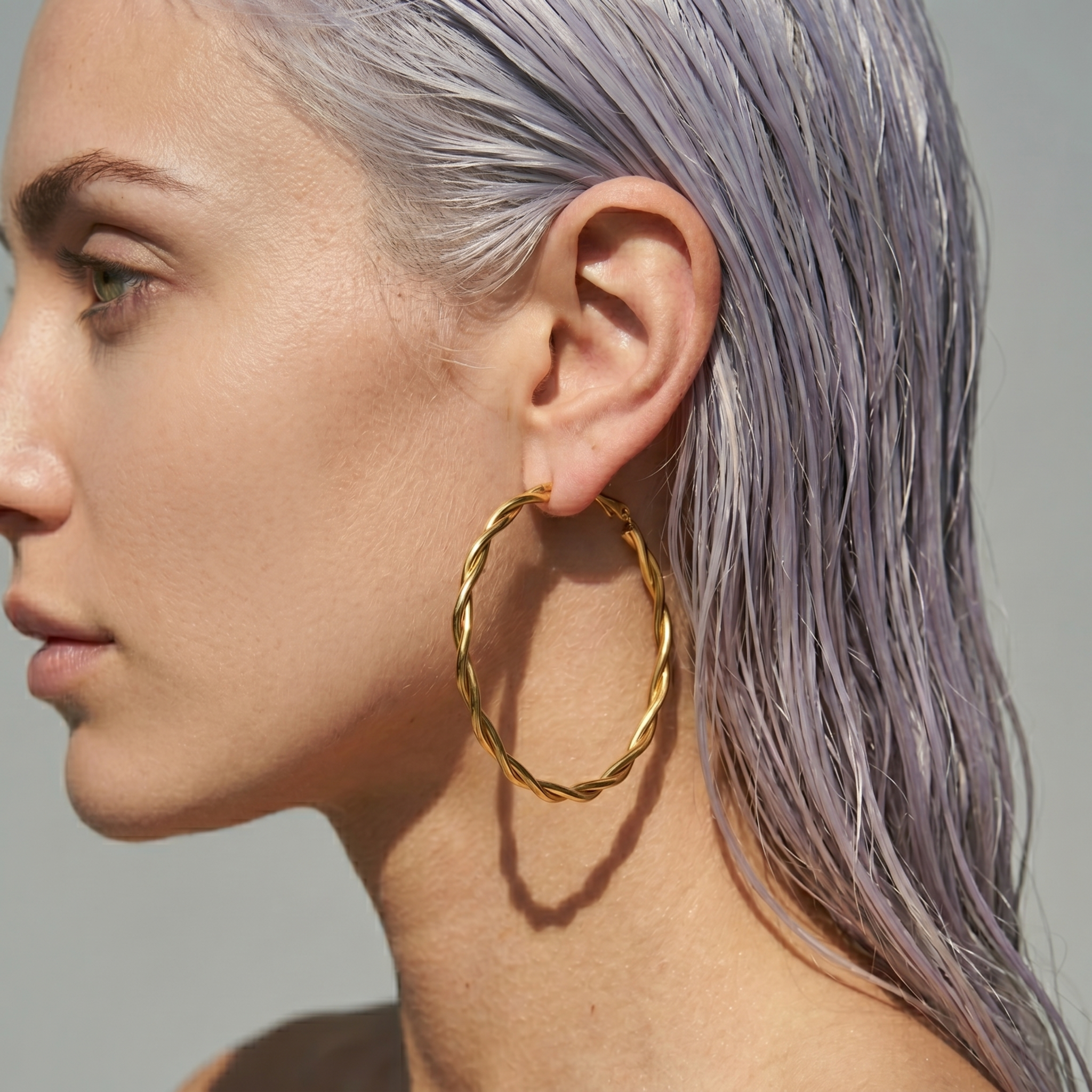 The Twist Earrings | Large Gold Twisted Hoop Earrings